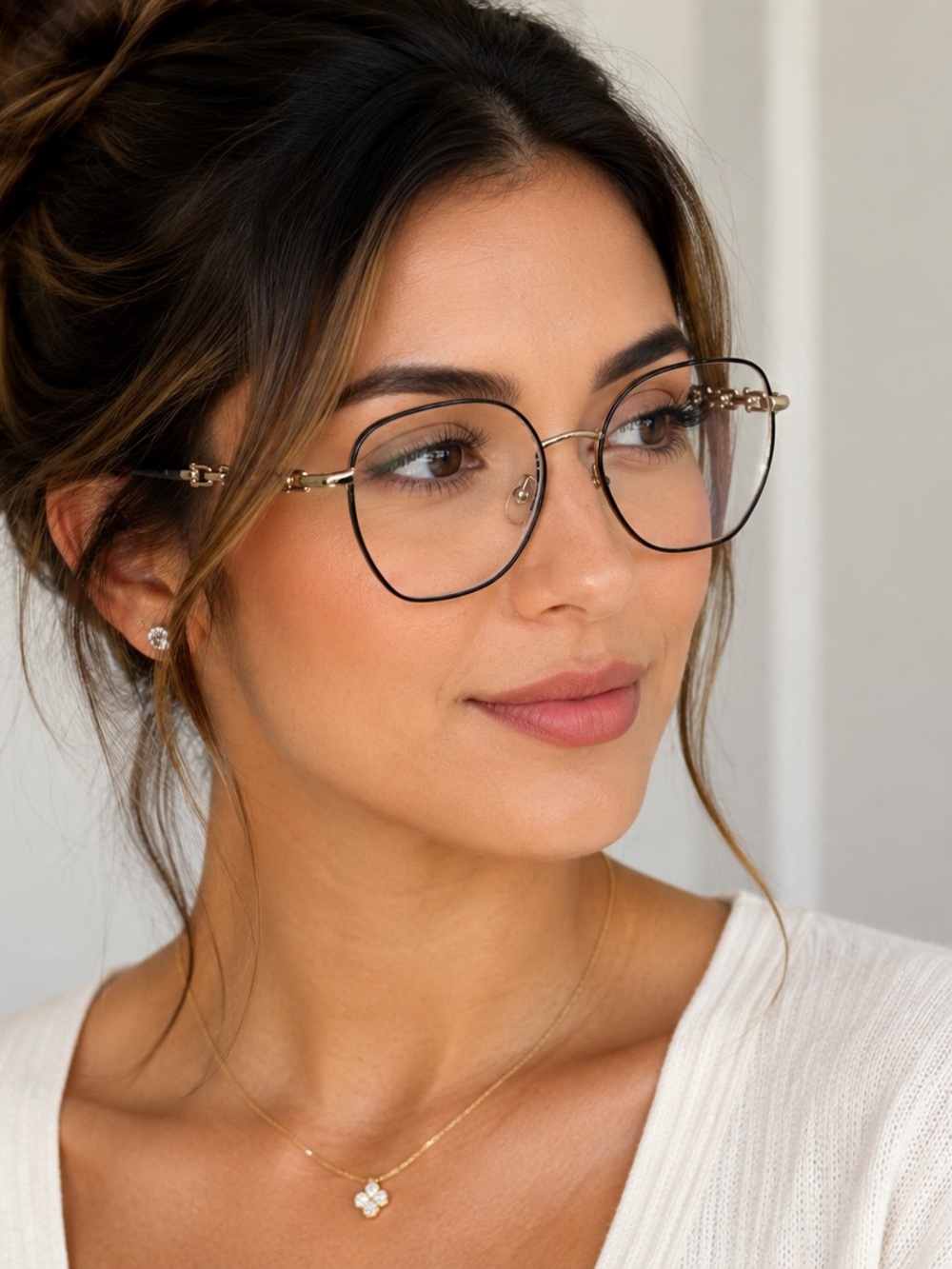 Tiffany & Co. Gold and Black Round Optical Glasses for Women